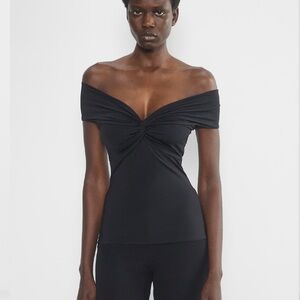 NWOT ARITZIA Black Original Contour Twist Off-shoulder Top